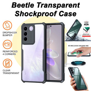 Vivo Y05/Y11d/X200 FE/Pro/Y04s/Y04/Y39/V50/Y29/ Y19s/ V50/V40 lite/ V40 Pro/Y03t/Y28s/Y38/V30e/ Y18/V30 Pro/Y03/Y100 5G/V29/Y17s/Y02t/Y78/ Y27/Y36 5G/V27 Pro/ V27e/Y16/Y35/Y77/Y02S/Y17/Y15/Y12/Y11/Y20/Y12S Beetle Transparent Shockproof Case Casing Cover