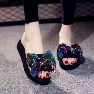 [Free Shipping] Summer Flat Sandals For Women Featuring A Bow Design Style Non-Slip Soles High Heels Wedge Heels And A Beach-Inspired Look Perfect For Vacations
