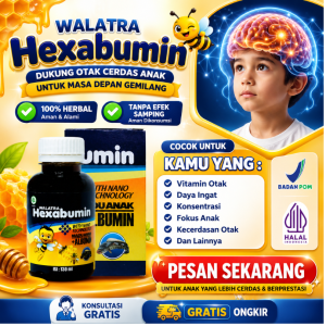 Hexabumin Vitamin Otak Untuk Daya Ingat Dan Konsentrasi Anak Suplemen Otak Anak Dukung Fokus & Daya Ingat Anak Meningkatkan Kecerdasan Anak Madu Anak Pintar Cerdas PALING AMPUH NAMUN SETIAP ORANG HASILNYA BERBEDA
