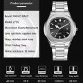 PABLO RAEZ Latest Model 2755 Waterproof Business Style Square Men's Watch With Steel Band Calendar. 