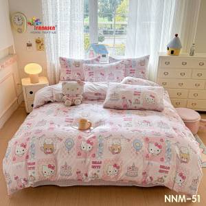 CADAR CARTOON HELLO KITTY BEAR 7 IN 1 WITH COMFORTER SOFT COTTON FABRIC EXCLUSIVE SEJUK LEMBUT QUEEN KING
