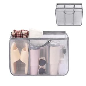 BEBA ป้องกันทราย กระเป๋าใส่ของชายหาด หัวเข็มขัดมือจับ ระบายอากาศได้ ถุงเก็บของแบบตาข่าย ใช้ซ้ำได้ แบบพกพา ใส่กระเป๋าแบ่ง กระเป๋า Bogg อุปกรณ์เสริม