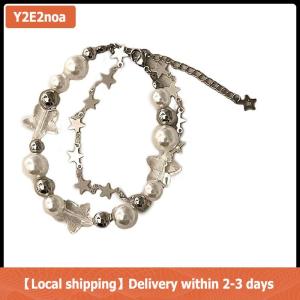 【Local shipping】 Harajuku Sao Vòng Đeo Tay Cô Gái Ngôi Sao Năm Cánh Ngọc Trai Đính Cườm Bangle Cho Phụ Nữ Cổ Điển Thẩm Mỹ Quyến Rũ Vòng Đeo Tay Phụ Kiện Trang Sức Quà Tặng