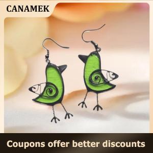 【 CANAMEK 】 Unique Cute Resin Bird Dangle Drop Earrings For Women Charm Girls Leisure Party Jewelry Gift