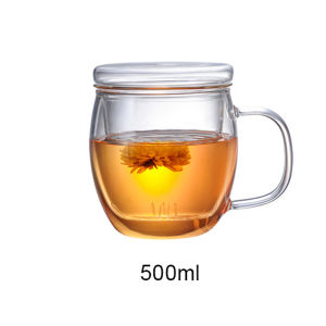 Glass Teacup Coffee Mugs With Dustproof Glass Lid Tea Filter Heat Resistant Tea Infuser Coffee Cup Infuser Filter Glass Tea Mug