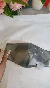 Masker Kain Satin Hias Bebek Cantik - Masker Kain Hias Cantik - Masker Pesta- Masker Premium Cantik