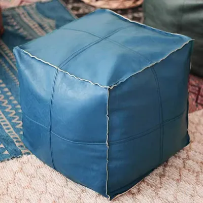 Leather Cushion Footstool Living Room Shoe Changing Stool Home Old Clothes Storage Stool Simple Style Leather Sofa Stool旧衣变真皮沙发