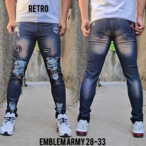 Celana Jeans Bordir Cowok Terbaru Clana Jins Panjang Pria Slimfit Style Laki Laki Keren