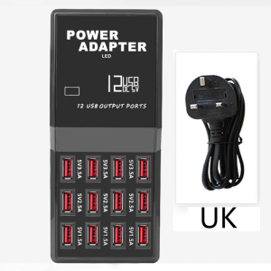 Trạm sạc USB đa năng 60W Bộ Sạc Bộ sạc nhanh gắn tường 12 cổng USB máy tính bảng điện thoại di động sạc