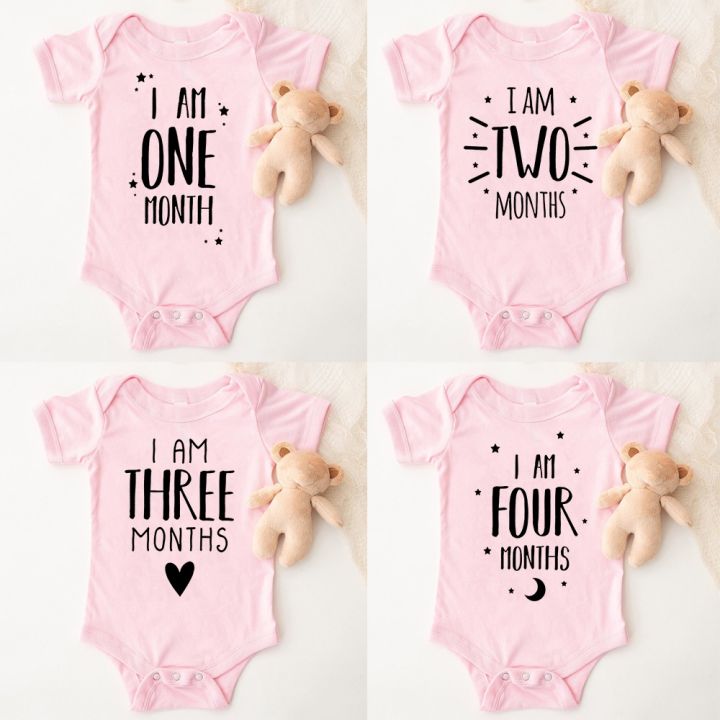 Baby Girl Onesie 12 Months 1-12 Months Print Babygrow Milestones