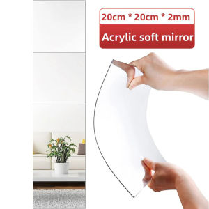 3Pcs/5Pcs Acrylic Wall Mirrors Self-adhesive Stickers Crystal 3D Wall Decals for Living Room Bathroom Home Decor 20*20cm