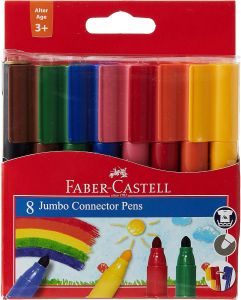 Faber-Castell Fibre-tip pens Jumbo Connector box of 8 /10/12