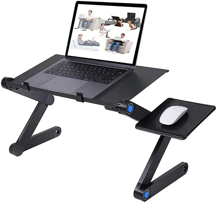 Folding Laptop Desk, Adjustable Laptop Stand, Portable Table for Laptop,Bed Tray Table with Mouse Pad Plate Use for Desk Sofa Bed
