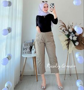 celana haruka 7/9 korean stayle tuwill combad // Sasha Crop Pants Celana Wanita Casual Korean Style Muat Sampai 80KG // Celana wanita koreans casual kekinian 7/9 Combad Premiyum