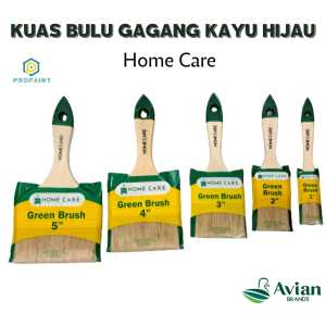 Pro Paint Kuas cat tembok bulu gagang kayu hijau Home care satu sampai 5 inch