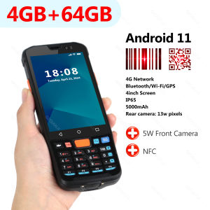 Android 11 Handheld PDA 1D 2D Barcode Scanner Touch Screen Keyboard Portable Data Collector POS Terminal Device with NFC Camera WIFI Bluetooth 4G & GPS for Warehouse Store Inventory Management RAM+ROM: 4GB+64GB / 3GB+32GB
