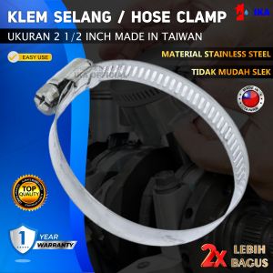 Klem Selang Stainless / Hose Clamp 2 1/2" (Tebal 12.3mm) made in Taiwan bagus murah /2 1/2 inch (44-64 mm)