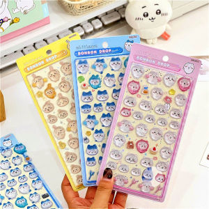 Cartoon Chiikawa Characters Usagi Hachiware 3D Three-dimensional Embossed Stickers Cute Creative DIY Decoration Sticker