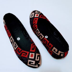 etnik fashion sepatu wanita bordir slip on flat murah g merah m