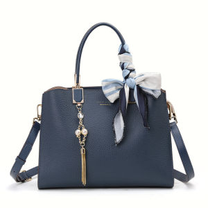 Aidrani  Genuine leather womens handbag 100% soft cowhide with metal tassel design as accessories