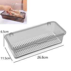 DailyGo Transparent Storage Box with Lid - Kitchen Dustproof Cutlery Drainer - Cosmetics Organizer