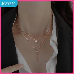 JCSYFAC Bạc Mặt dây chuyền dây chuyền hình học vuông Vòng cổ đơn giản phụ nữ thời trang
