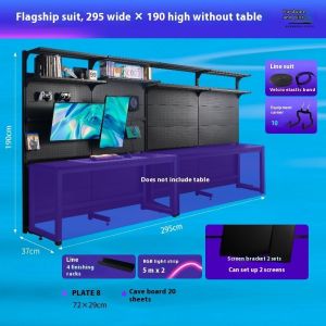 Computer Table Double Hole Board Study Table Side By Computer Desk Bookshelf Office Table
