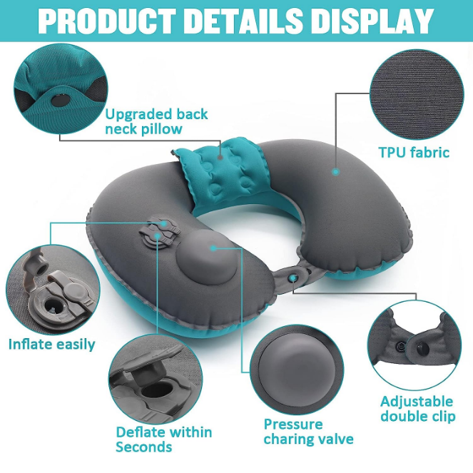 Inflatable Travel Pillow-Airplane Pillow with Back Neck Support | Lazada PH