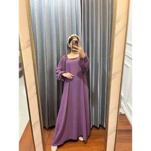 MONIK DRESS CRINKLE / MASAYU TANGAN PANJANG LONGDRESS PREMIUM