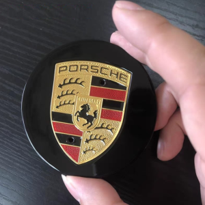 Logo chụp mâm ốp lazang bánh xe ô tô Poscher có 3 màu