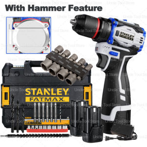STANLEY cordless drill impact drill 88V/ original portable rechargeable brushless cordless hand drill/flat drill/hammer drill driver set power tool