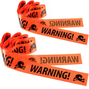 In-stock Halloween warning tape haunted house warning message tape horror atmosphere decoration tape WARNING Danger Warning