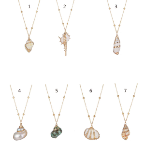 Lightweight Alloy Beach Necklace Seashells Pendant Clavicle Chain Adjustable Length Neckchain For Daily Wear