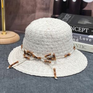 Mũ Bucket Nữ Vành Nhỏ Thời Trang - Nón Vành Vintage Chuỗi Nơ Đính Hạt Gỗ Cao Cấp - Nhiều Màu Lựa Chọn