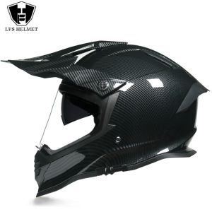 LVS New Off-road Motorcycle Helmet Mens and Womens Rally Helmet Double Lens Road Off-road Dual-purpose Helmet 3C Certification