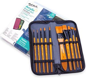 Mont Marte Taklon Brush Set in Wallet 11pcs – Acrylic