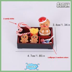 danux บ้านตุ๊กตาขนาดเล็ก8 10ชิ้นของเล่นลูกกวาดแท่งบิสกิตโมเดลผู้ชายกล่องฉากคริสต์มาสเครื่องประดับตกแต่งแบบ DIY