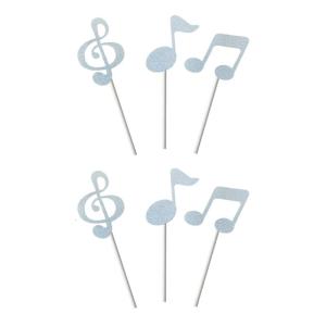 Paper Cake Toppers Decorative Music Note Cupcake Insert Accessories For Concerts Birthdays Festives Occasion
