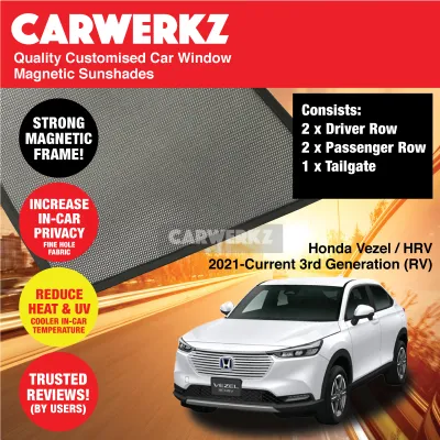Customised Window Magnetic Sunshades for Honda Vezel HRV Petrol Hybrid 2021-Current 3rd Generation (RV) Japan SUV 5 Pieces FULL SET