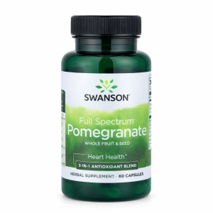 Swanson Full Spectrum Pomegranate Whole Fruit & Seed Capsules – Antioxidant Support for Heart Health 60 Capsules
