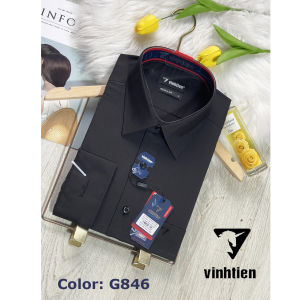 Áo Sơ Mi Dài Tay 12% Modal + 88% Microfiber Dáng Regular Vĩnh Tiến Trơn Màu 360  Phom Suông Vạt Ngang