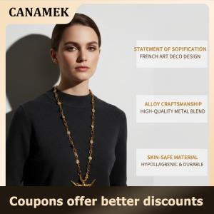 【 CANAMEK 】 New High Quality Alloy Peace Bird Long Chain Necklace For Women Fashion Jewelry Gift Birthday Party Dress Necklace Accessories