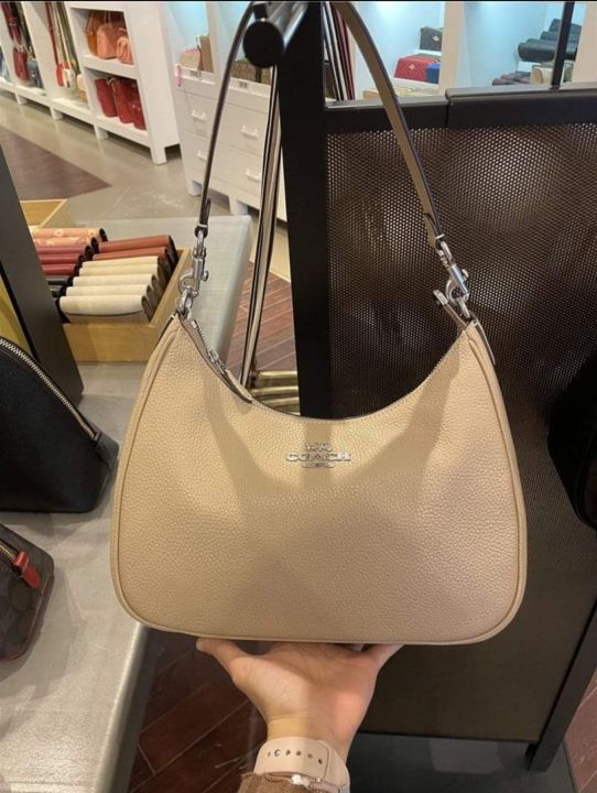 J2HL Coach CJ517 Teri Hobo in Sandy Beige Refined Pebble Leather