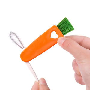 3 in 1 Multifunctional Cup Lid Cleaning Brush Cup Cover Lid Cleaner Mini Cute Carrot Cleaning Brush