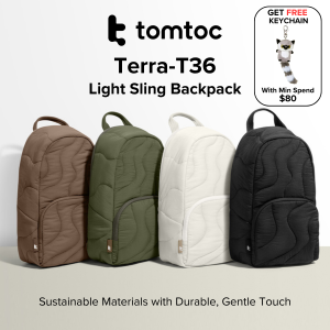 tomtoc Terra-T36 Light Sling Backpack | Puffy Sling Bag Backpack for Women Trendy Quilted Padded Crossbody Bag | 10L
