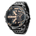 Oulm Oulm Classic Casual Cool Men's Watch Large Dial Double Time Zone ...