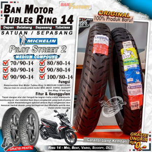 Ban Motor Beat Michelin Pilot Street 2 Ring 14 Tubles Ban Motor Tubeless Mio Beat Vario Ring 14