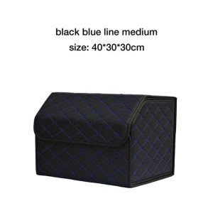 Car Trunk Storage Box PU Leather Capacity Auto Multiuse Car Storage Box Foldable