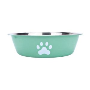 MIIQNUS Sức chứa lớn Bát cho chó bằng inox Không gỉ Chống trượt Bát thức ăn cho chó Phụ Kiện Thú cưng Họa tiết chân mèo Bát nước cho chó Dành cho chó con mèo