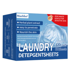 แผ่นซักผ้า 120 แผ่น (Laundry Detergent Sheet) - กำจัดคราบสกปรกได้ดี เป็นมิตรต่อสิ่งแวดล้อม พกพาสะดวก